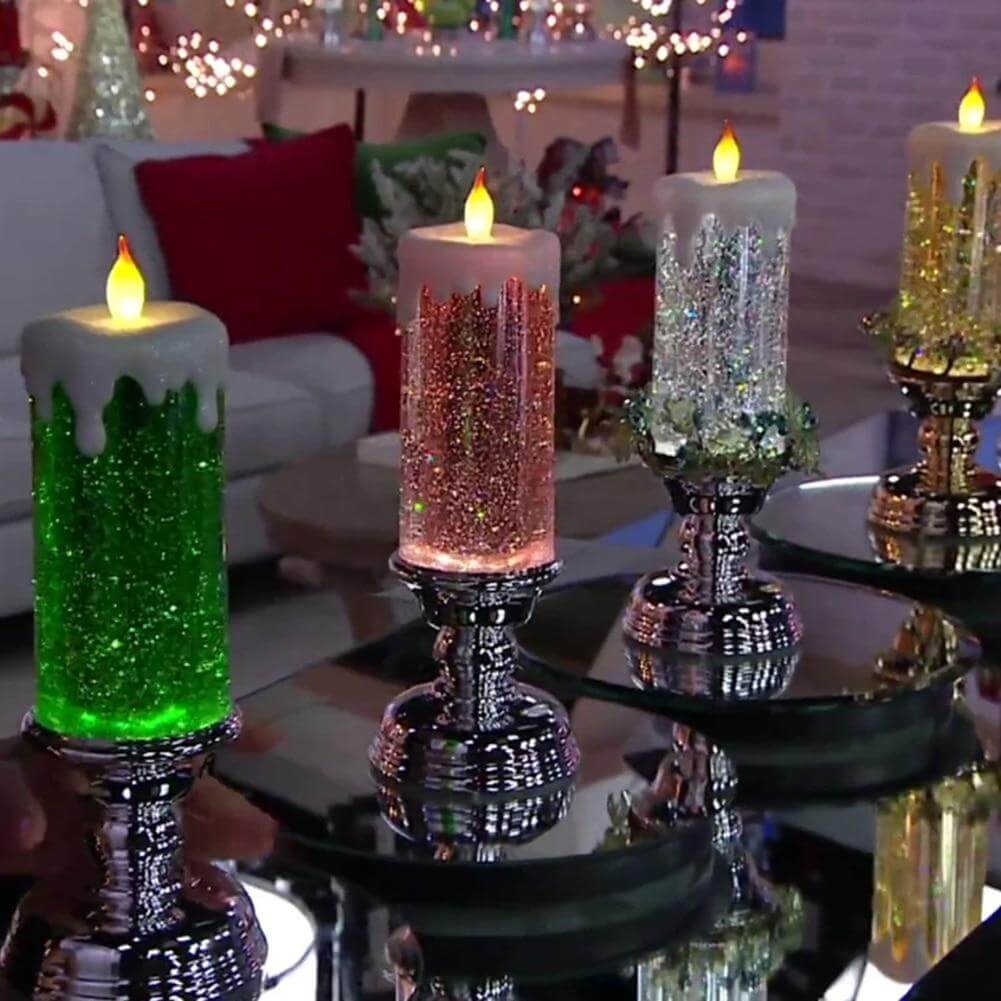 Color Changing LED Water Candle with Glitter