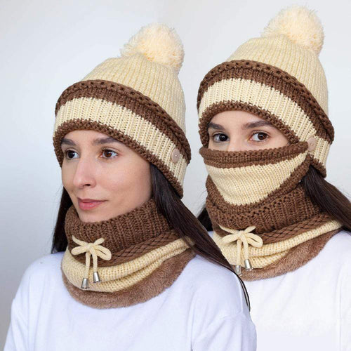 3-in-1 Beanie Scarf Mask Set