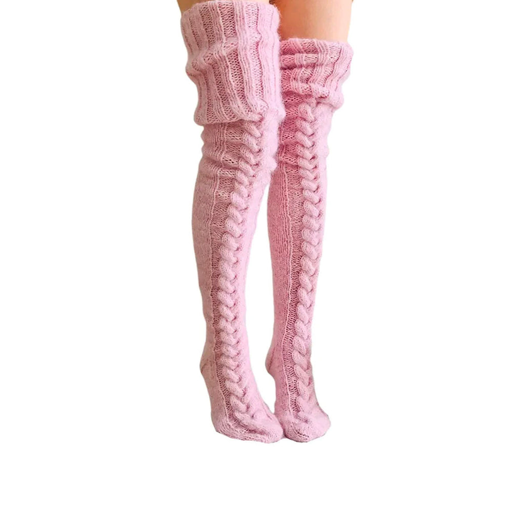 Knitted socks over the knee