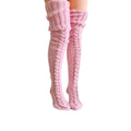 Knitted socks over the knee
