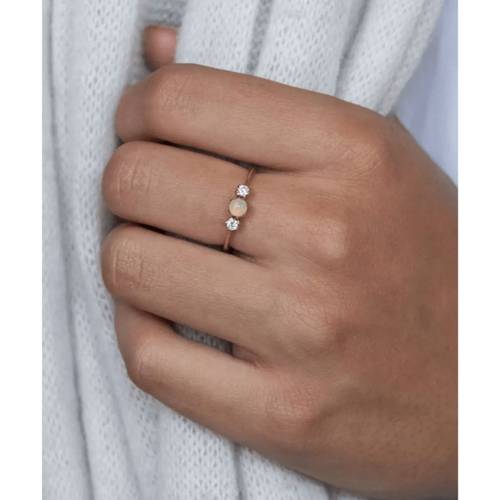 Moonstone Pearl Ring