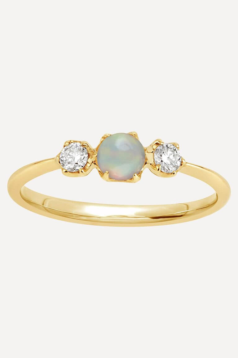 Moonstone Pearl Ring