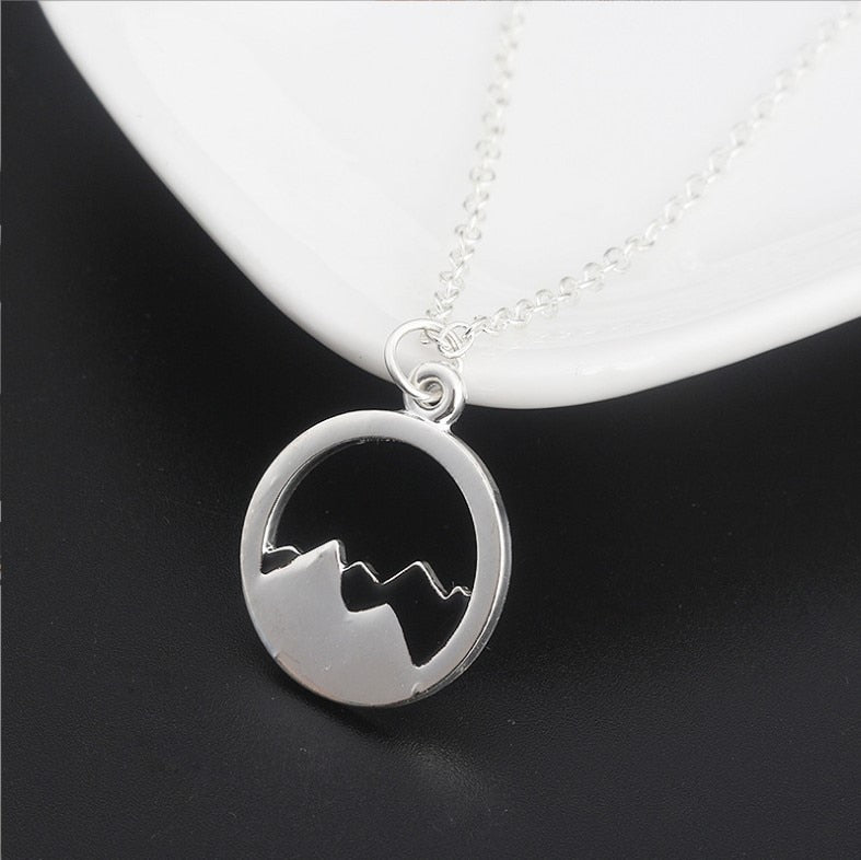 Mountain and ocean waves necklace