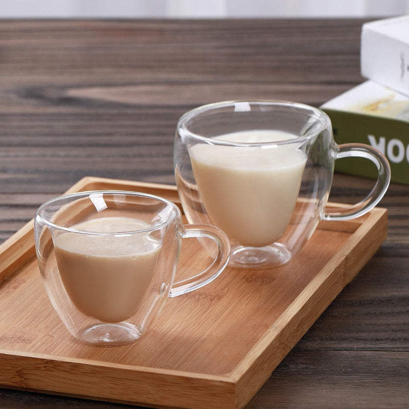 Heart shaped glass mug