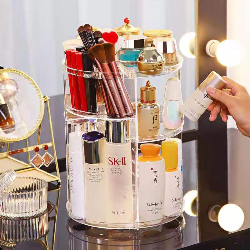 Rotating makeup organizer