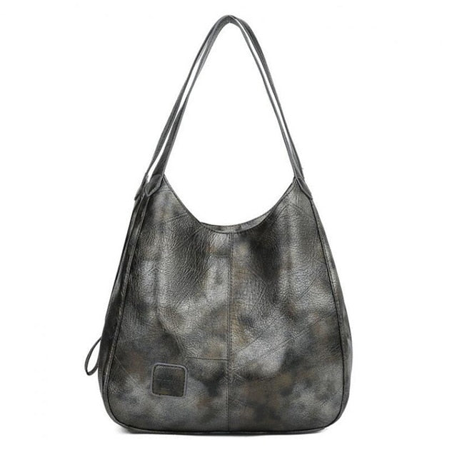 Large capacity leather bag