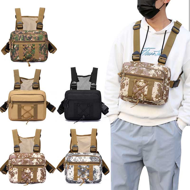 Tactical chest harness pocket