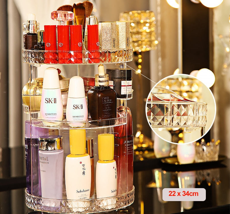 Rotating makeup organizer