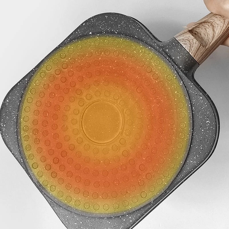 Stekepanne med fire hull og non-stick-belegg