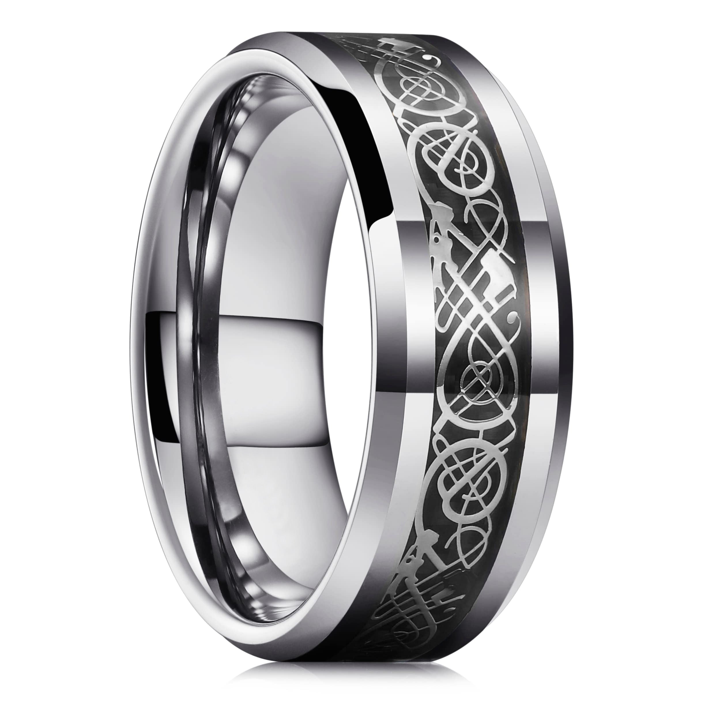 Carbon Fiber Celtic Dragon Ring