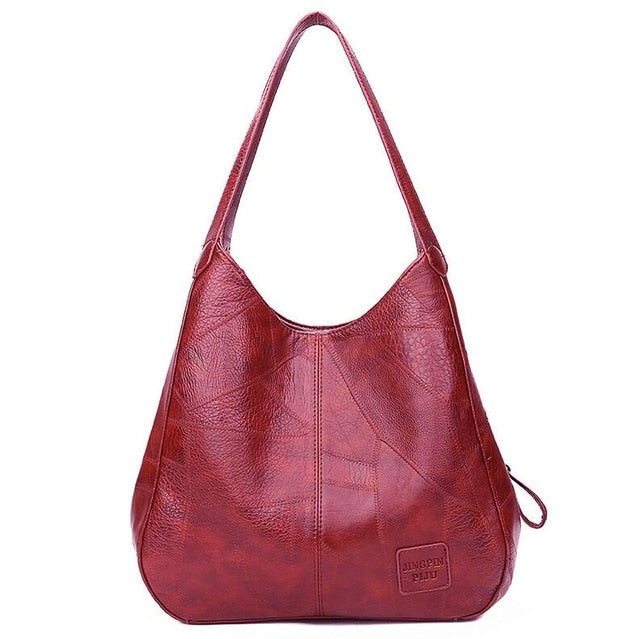 Large capacity leather bag