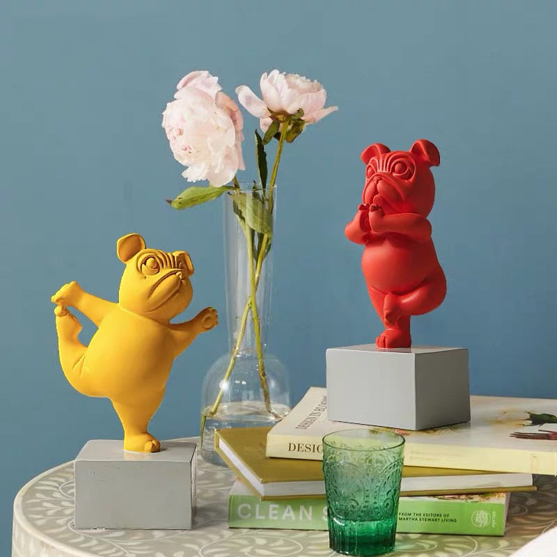 Yoga Bulldog Figurine