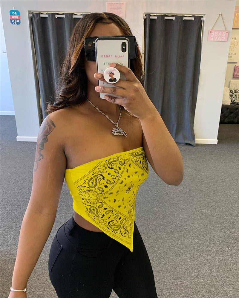 Tube Crop Bandana Tops
