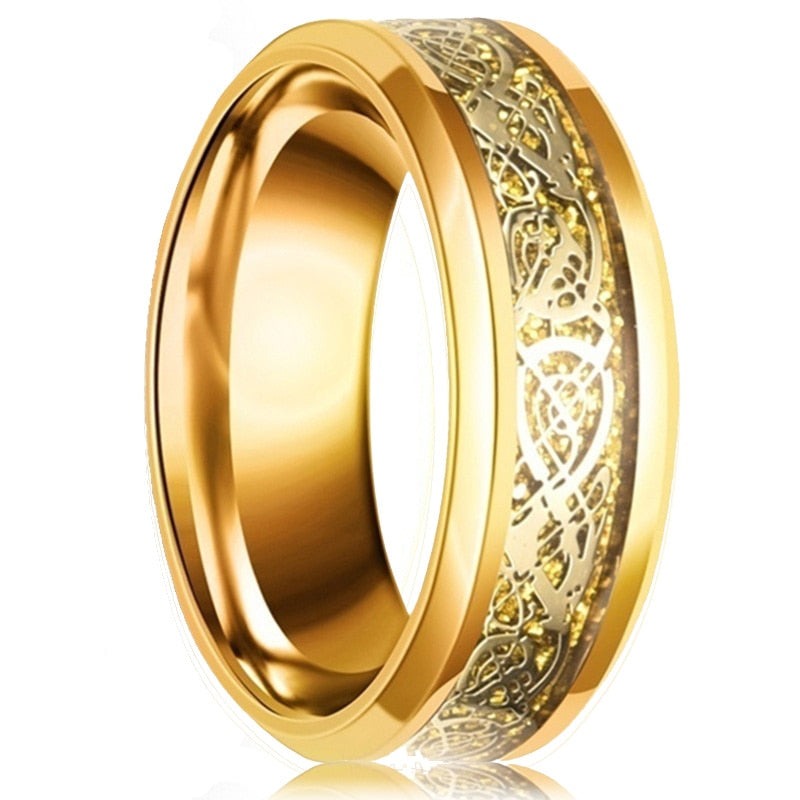 Carbon Fiber Celtic Dragon Ring