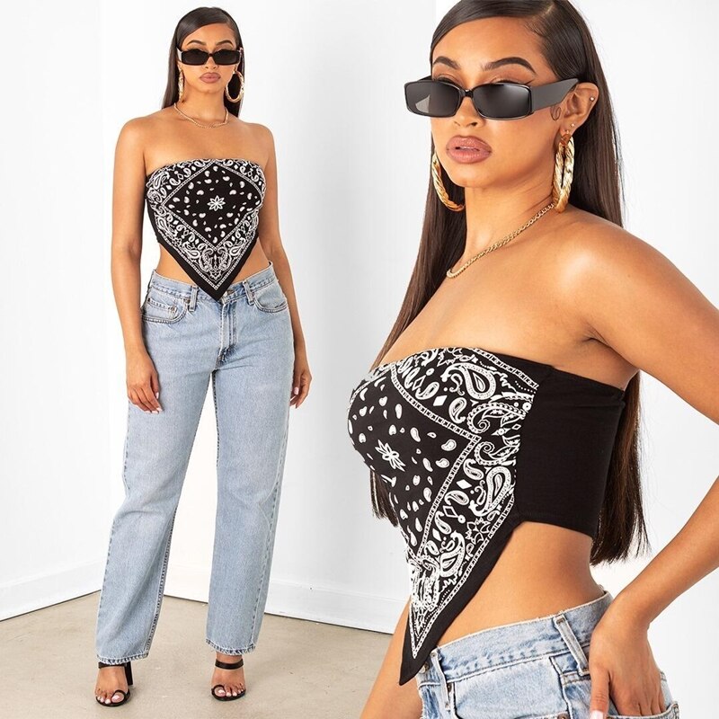 Tube Crop Bandana Tops