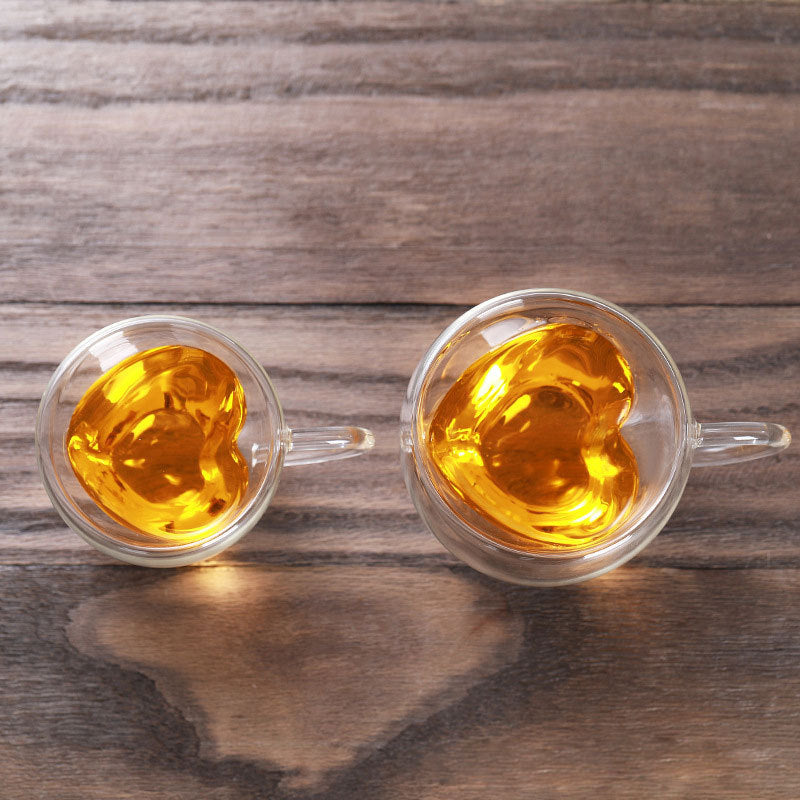 Heart shaped glass mug