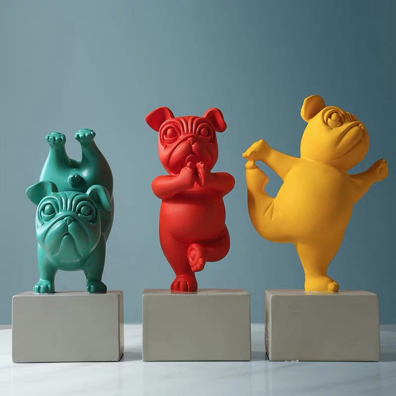 Yoga Bulldog Figurine