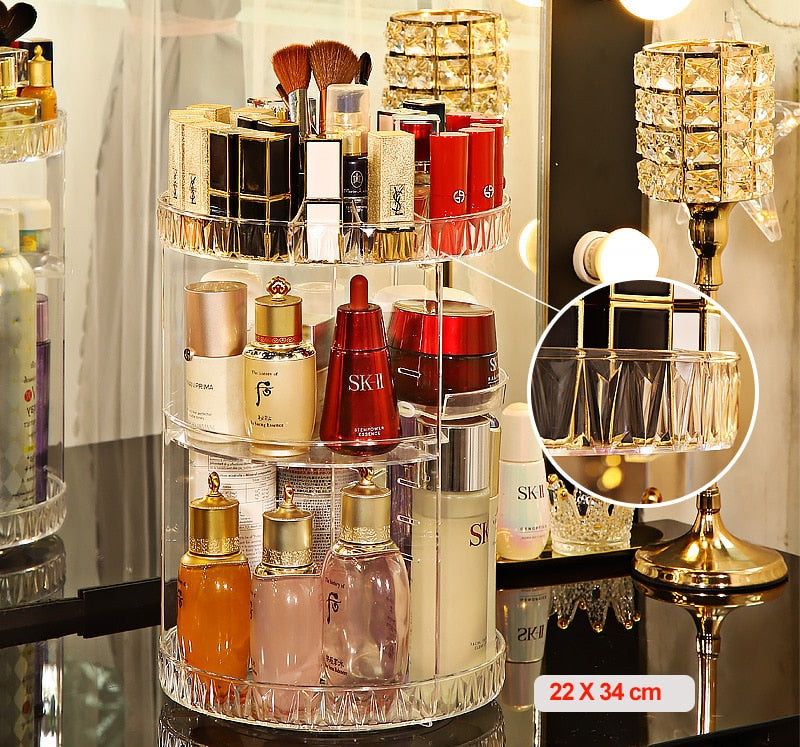 Rotating makeup organizer