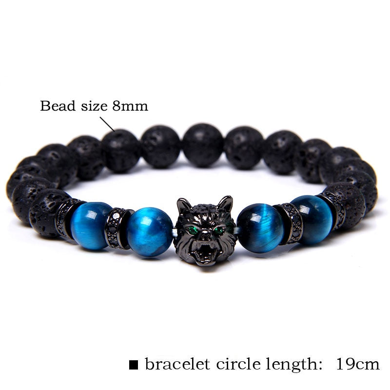 Wolf tiger eye perlearmbånd