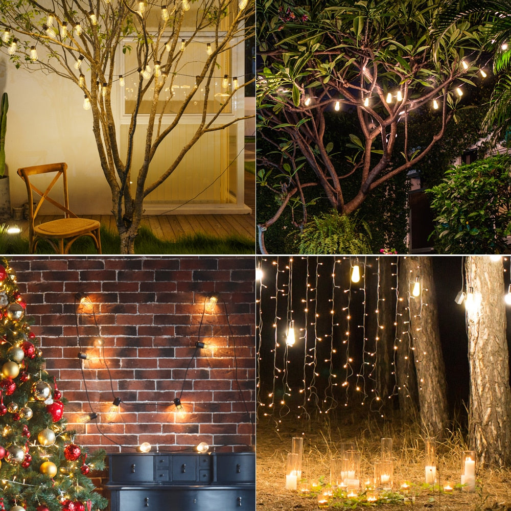 Solar Powered LED Outdoor String Lights
