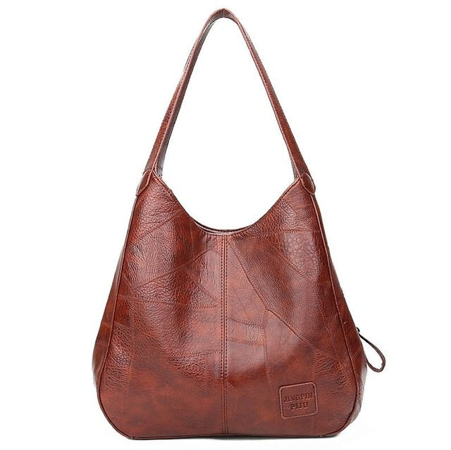 Large capacity leather bag