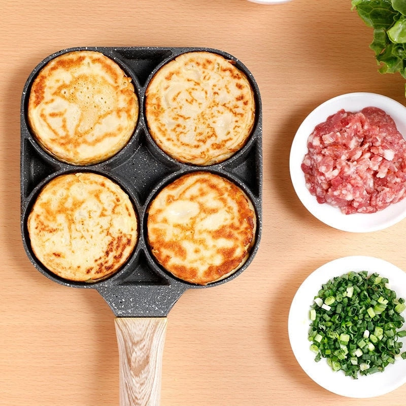 Stekepanne med fire hull og non-stick-belegg
