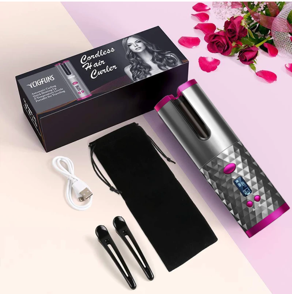 Automatic Rotating Ceramic Hair Curler