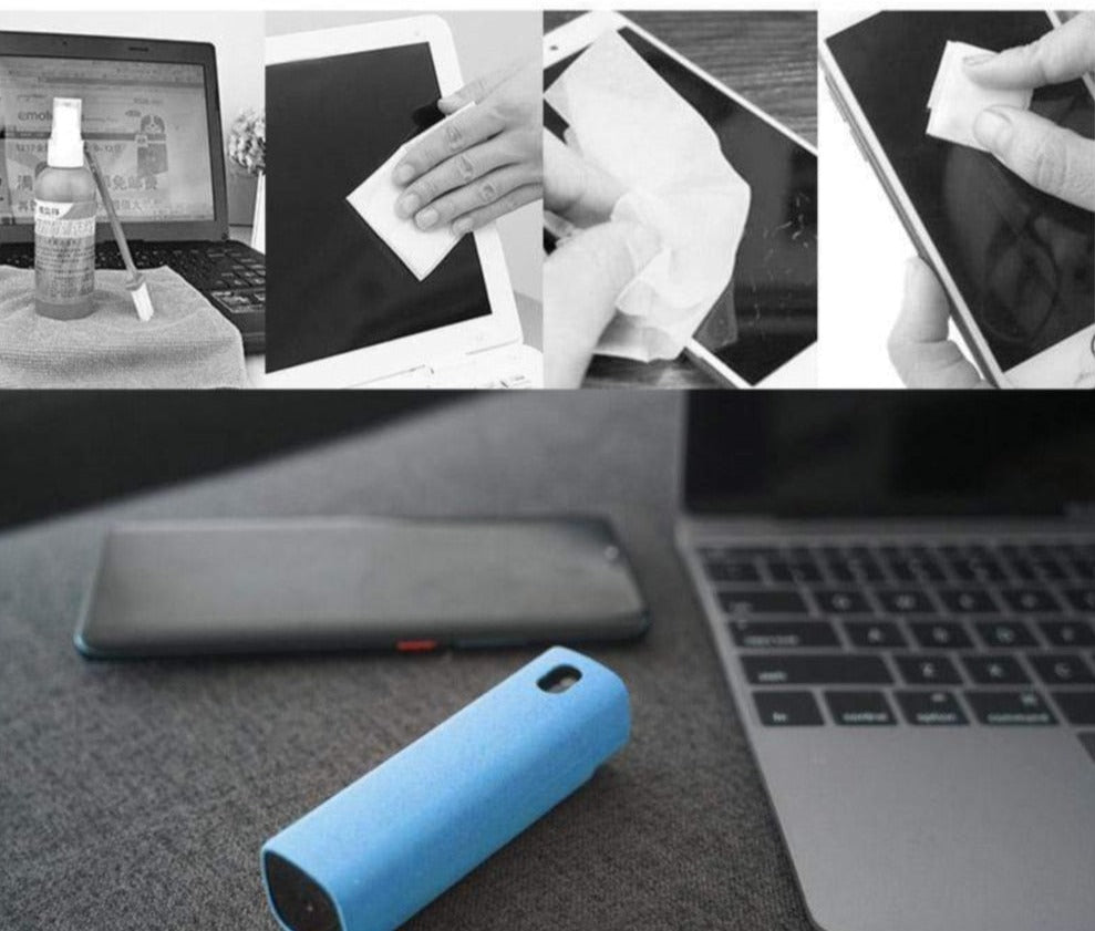 Portable fingerprint resistant screen cleaner