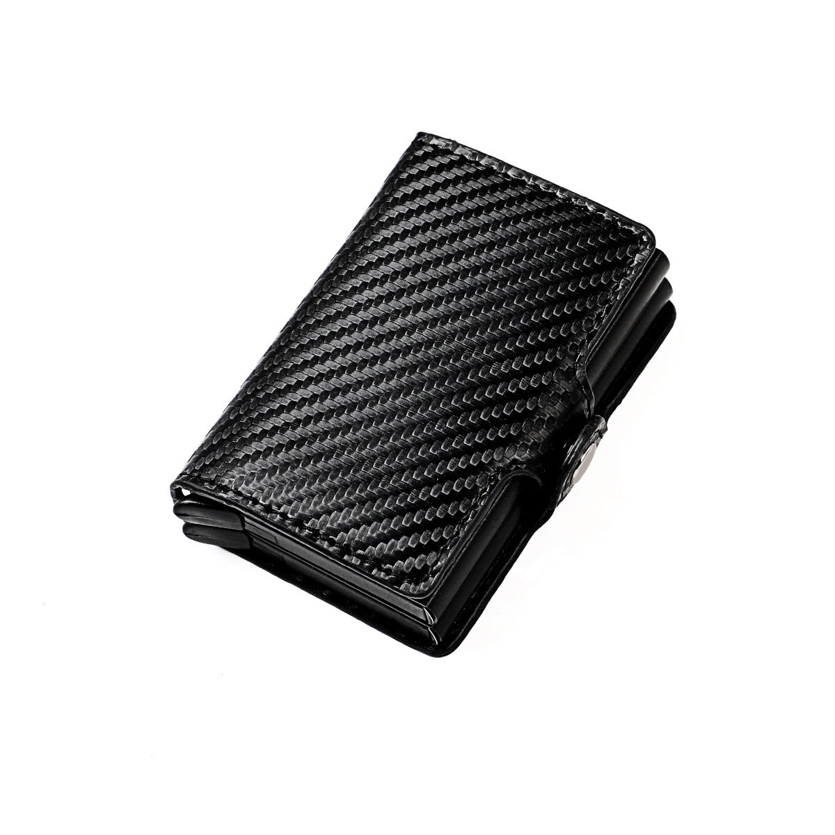 RFID Leather Wallet with Double Pop-up Aluminum Housings
