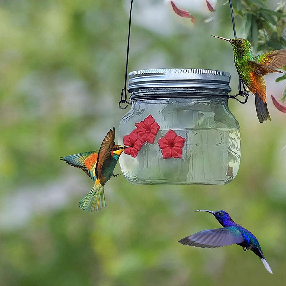 Hummingbird feeder with portal flower