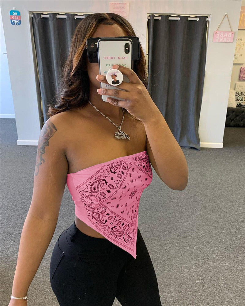 Tube Crop Bandana Tops