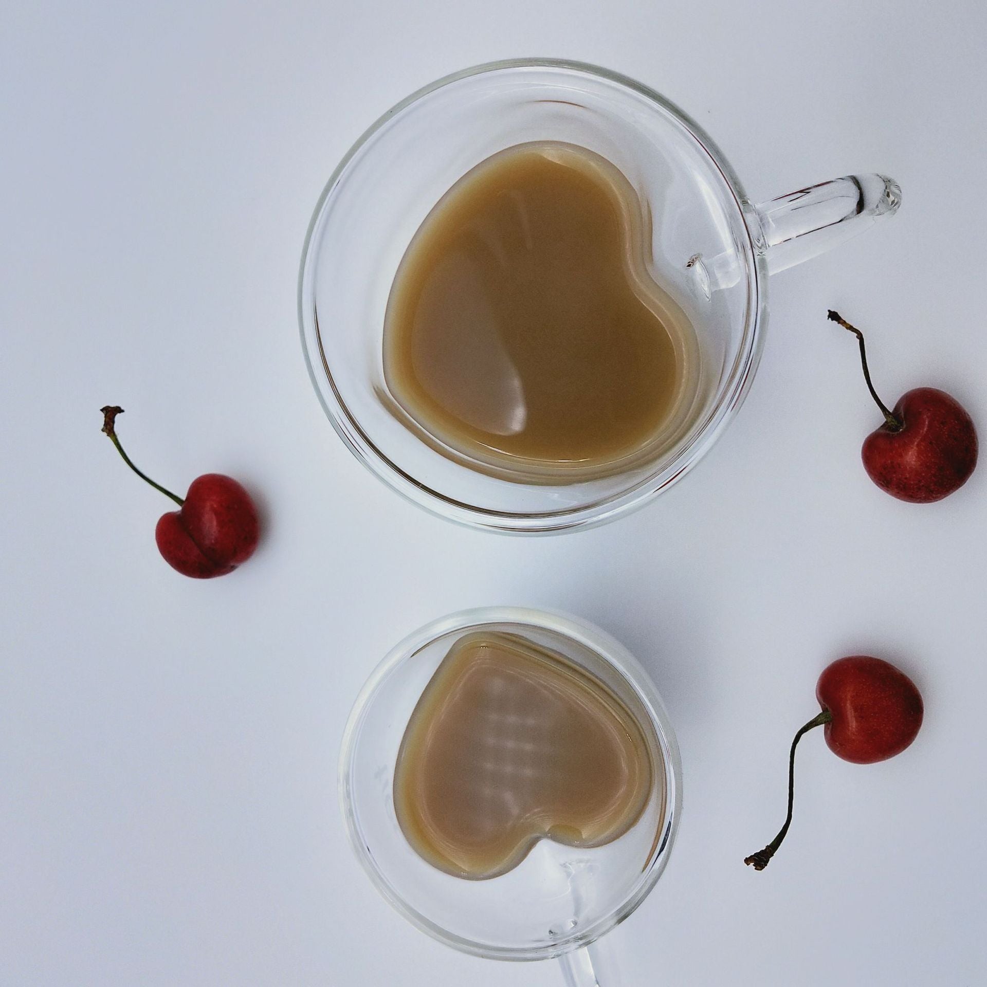 Heart shaped glass mug
