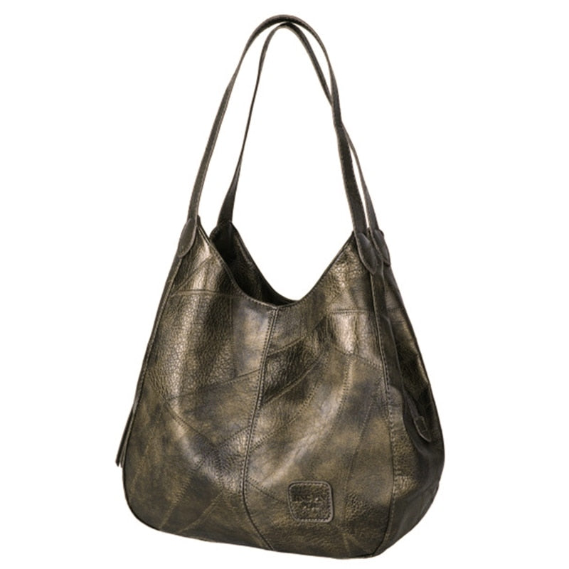 Large capacity leather bag