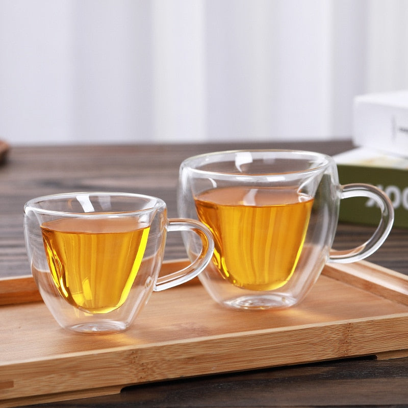 Heart shaped glass mug