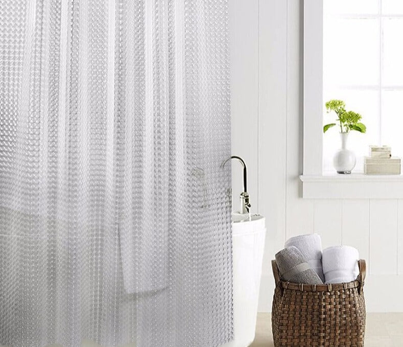Transparent shower curtain