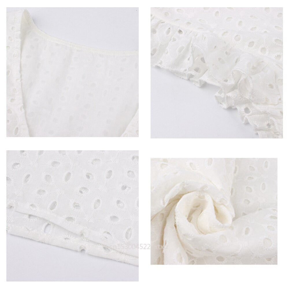 Dress with short ruffle sleeves