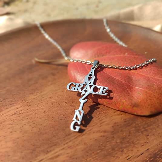 Amazing Grace Cross Necklace