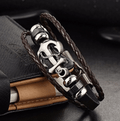 Anchor Leather Bracelet