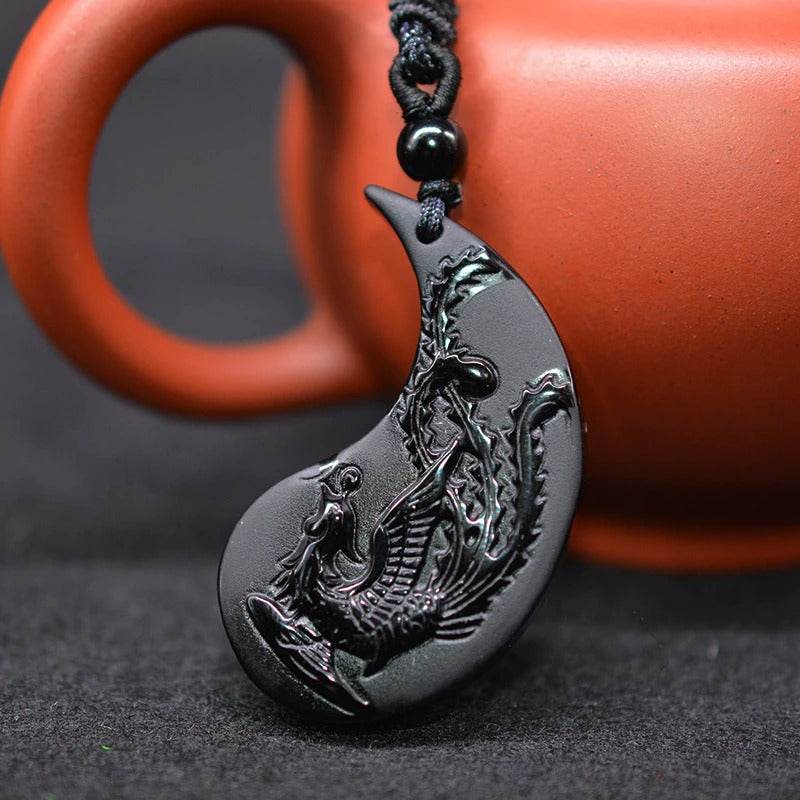 Natural Black Obsidian Necklace
