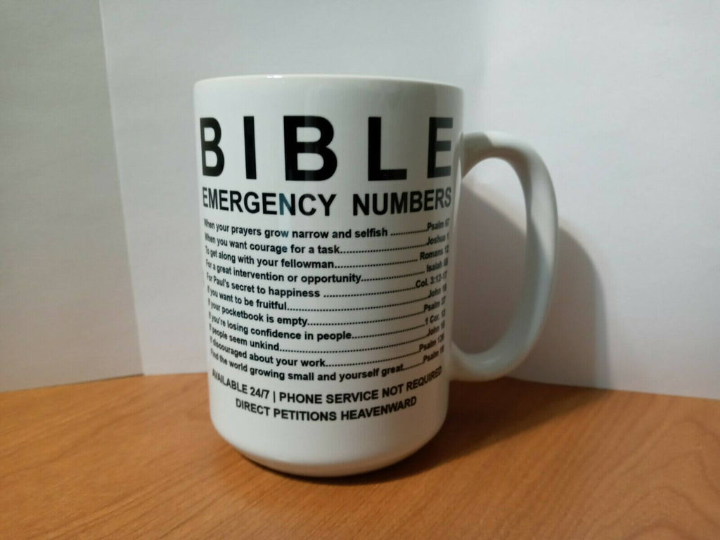 Bible Emergency Numbers Mug