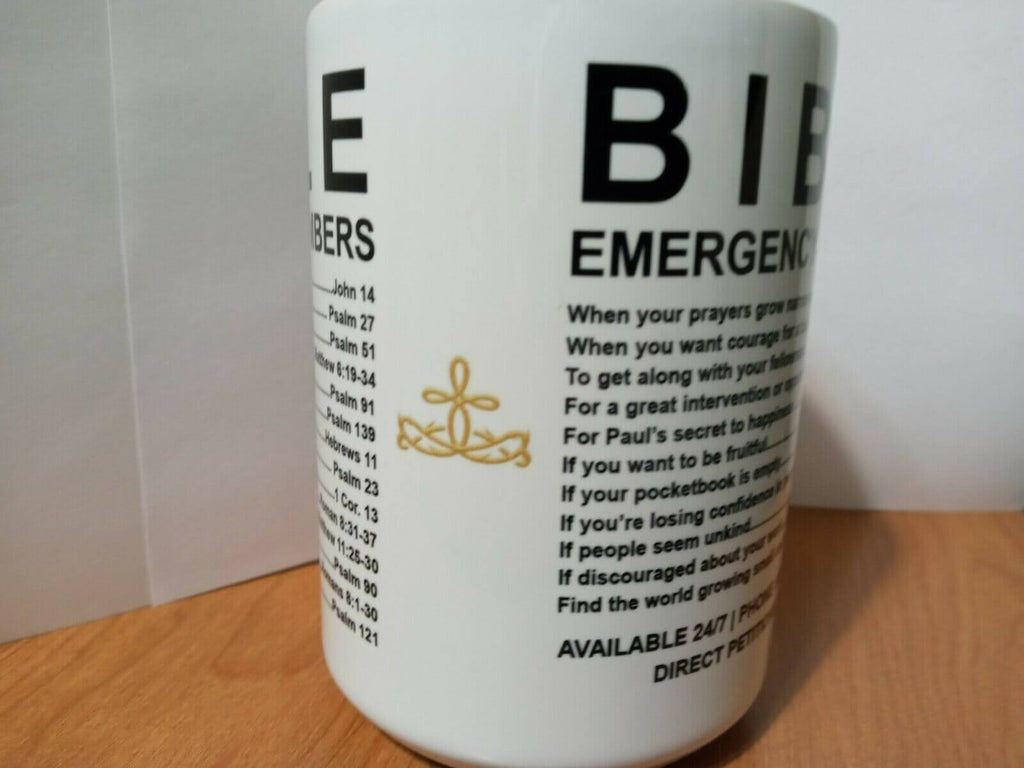 Bible Emergency Numbers Mug