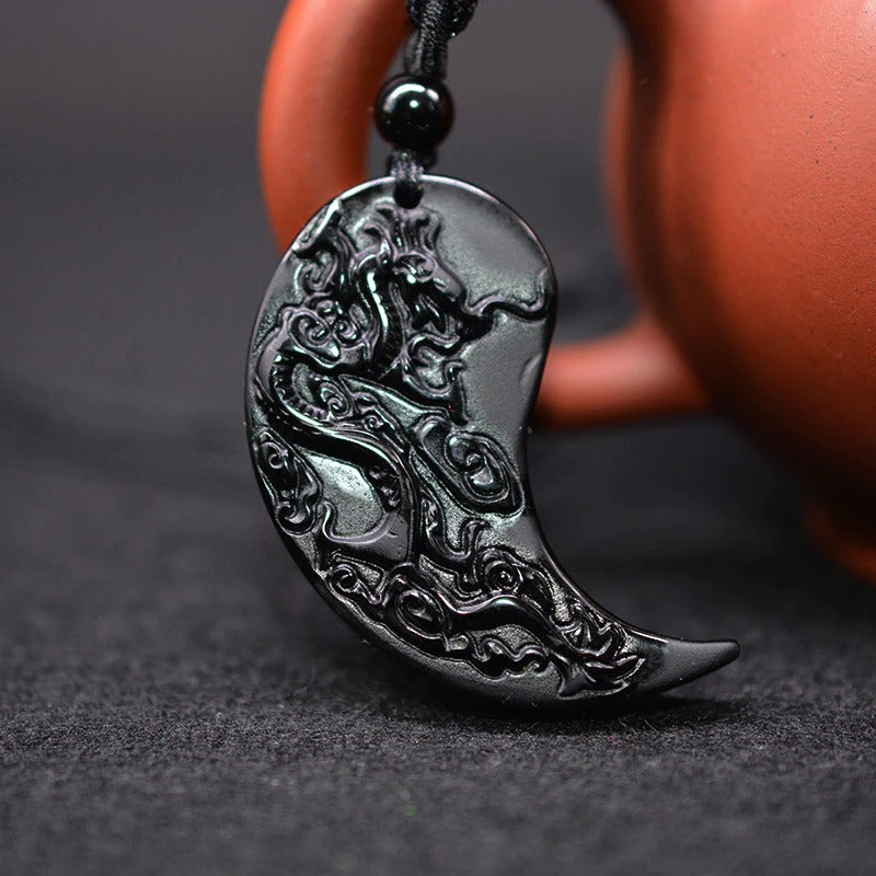 Natural Black Obsidian Necklace