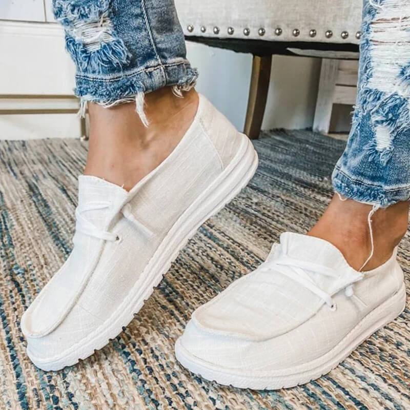 Women's Canvas Lace-Up Loafers