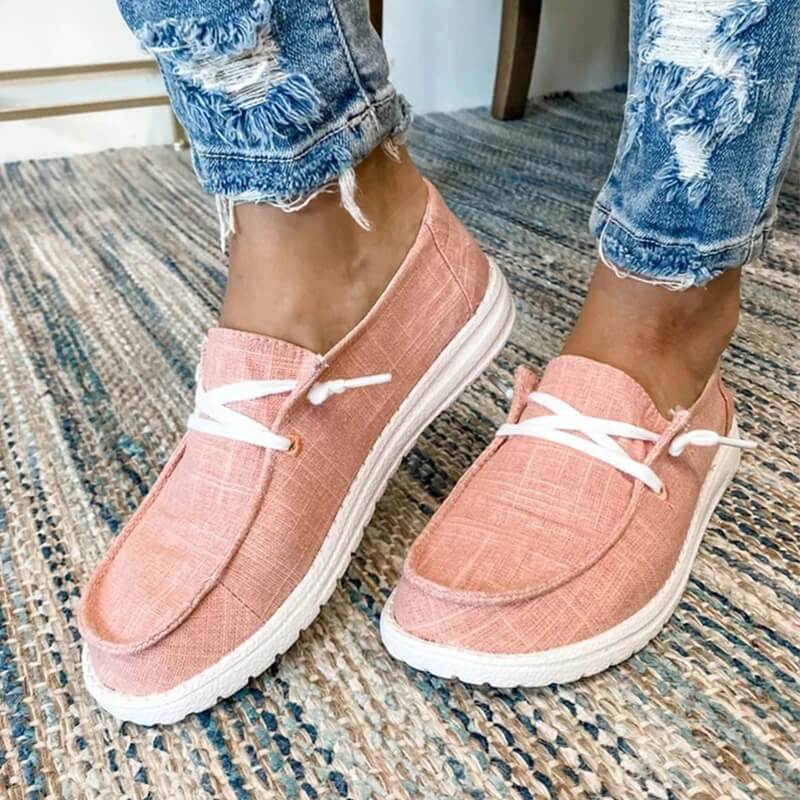 Women's Canvas Lace-Up Loafers