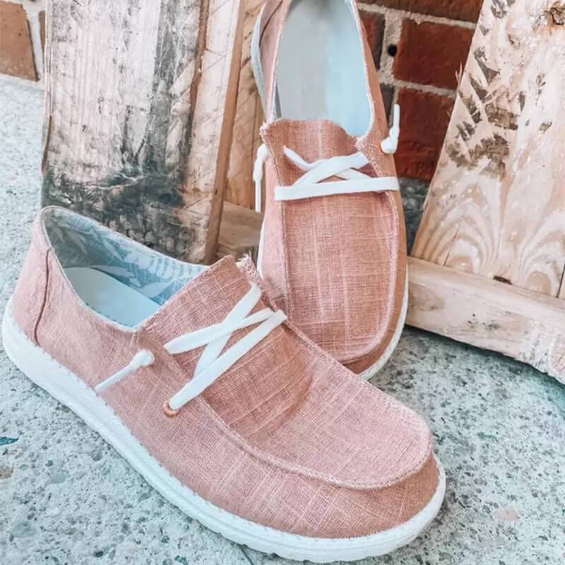 Women's Canvas Lace-Up Loafers