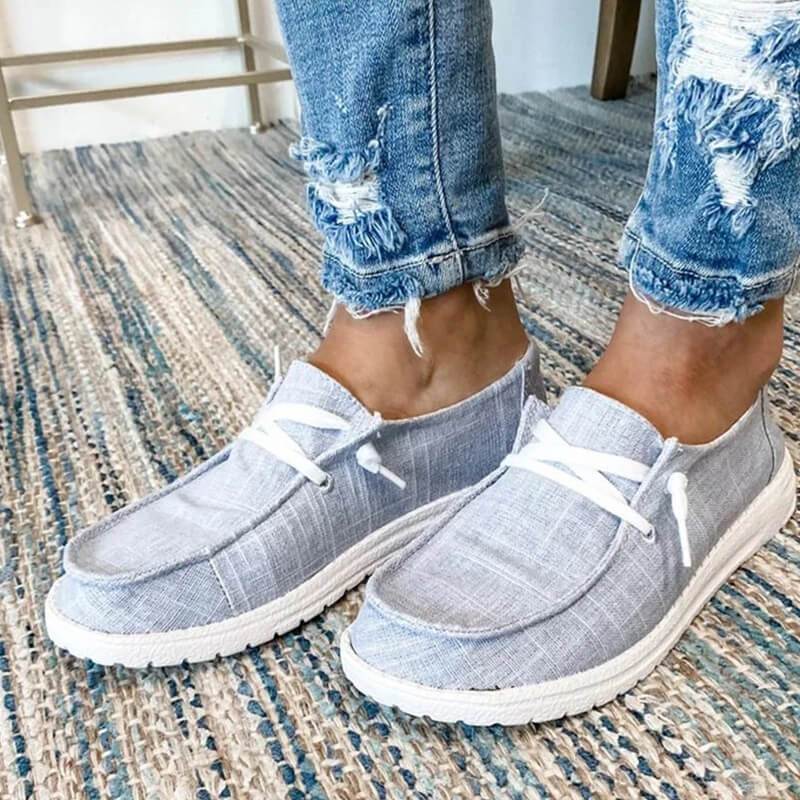 Women's Canvas Lace-Up Loafers