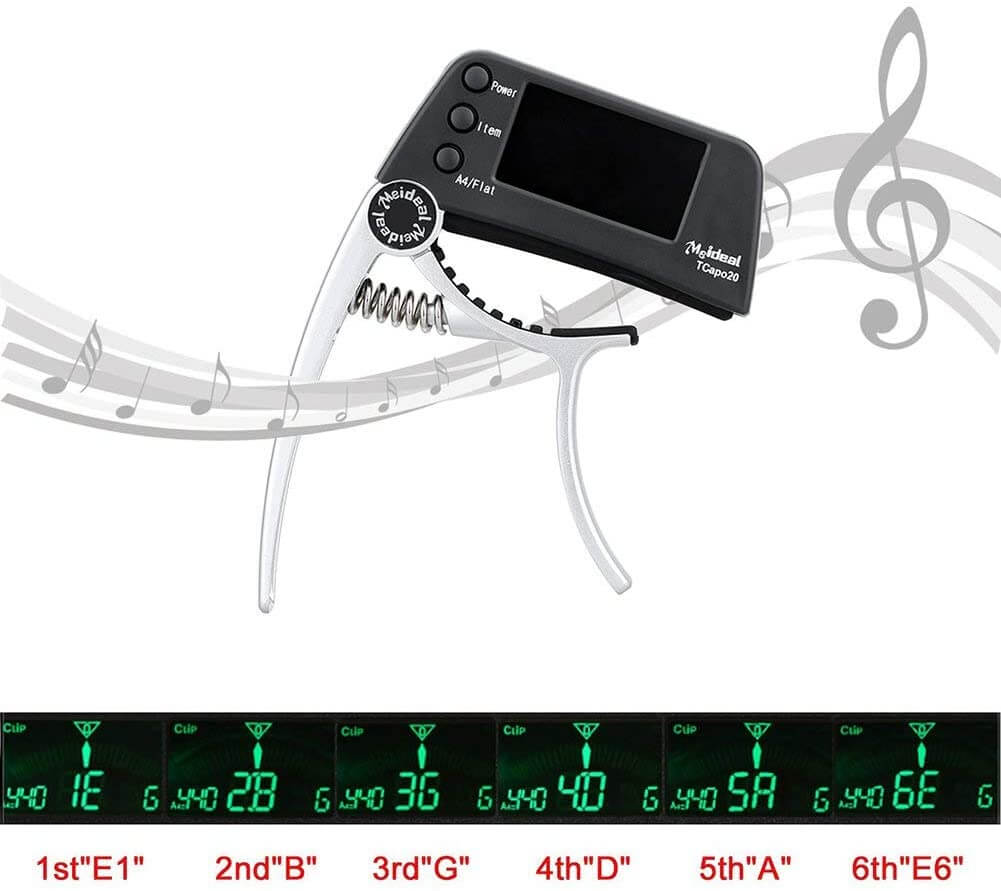 2-i-1 Gitar-capo og tuner