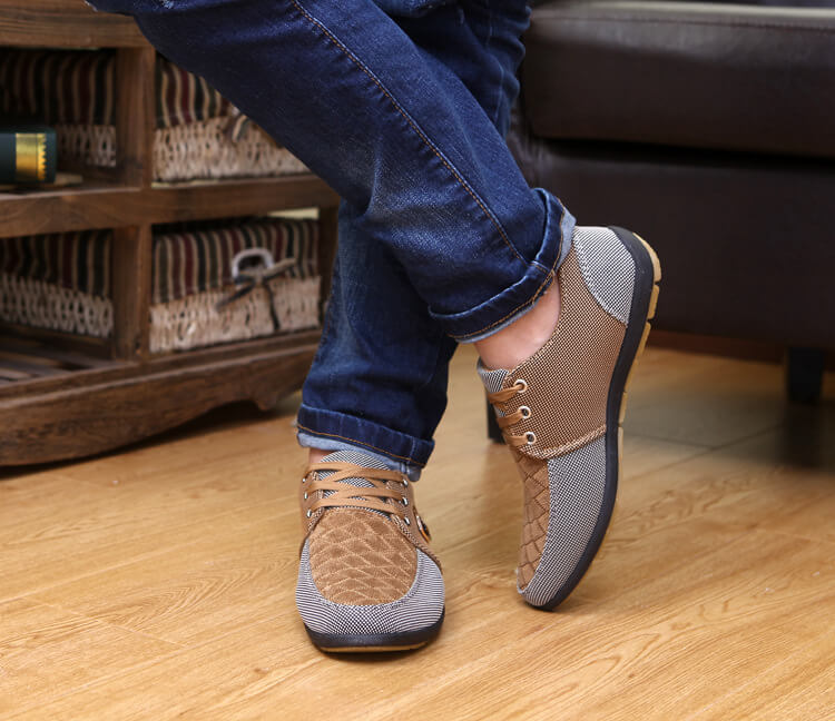 Pustende fritidssneakers til herre