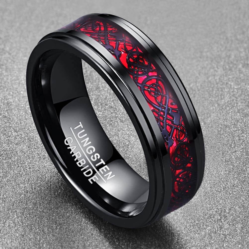 Carbon Fiber Celtic Dragon Ring