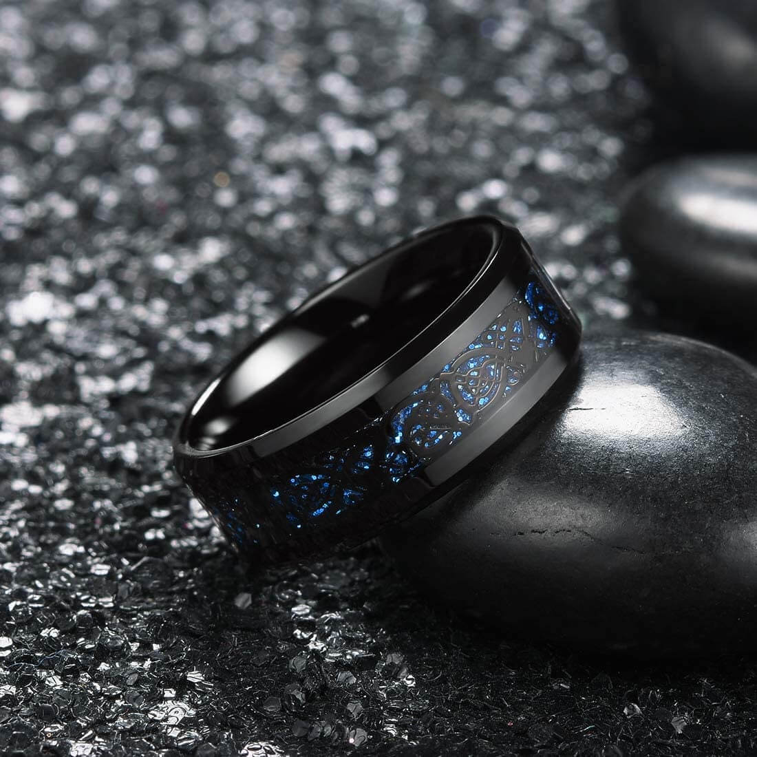 Carbon Fiber Celtic Dragon Ring